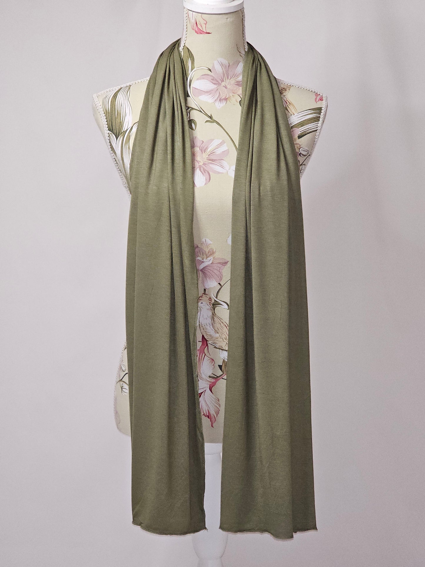 Jersey Olive Green Hijab - Sama Scarfs