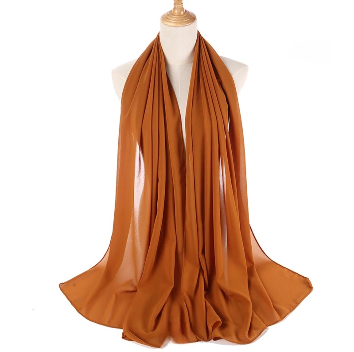 SAMA SCARFS-CHIFFON HIJAB-RUST