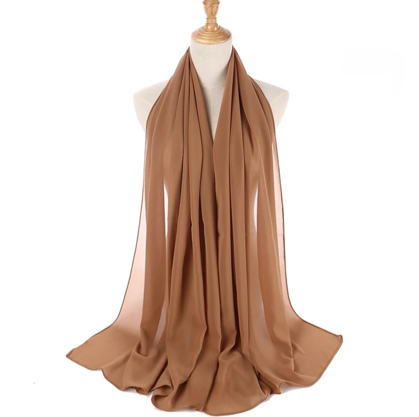 SAMA SCARFS-CHIFFON HIJAB-TOFFEE