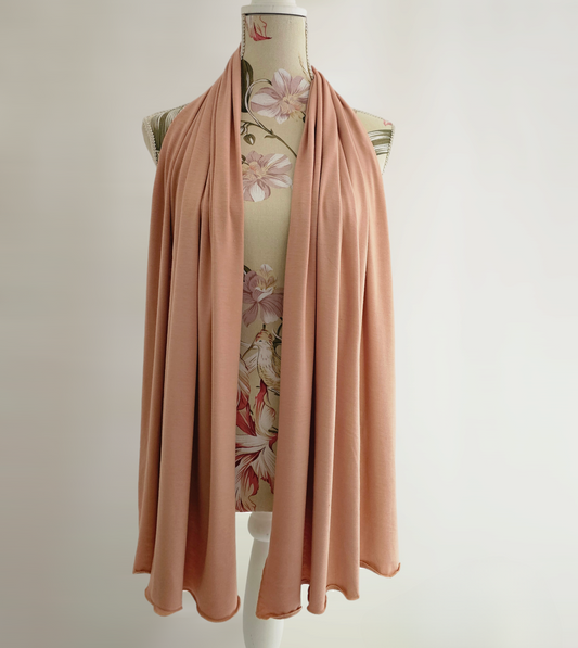Jersey Peach Hijab - Sama Scarfs
