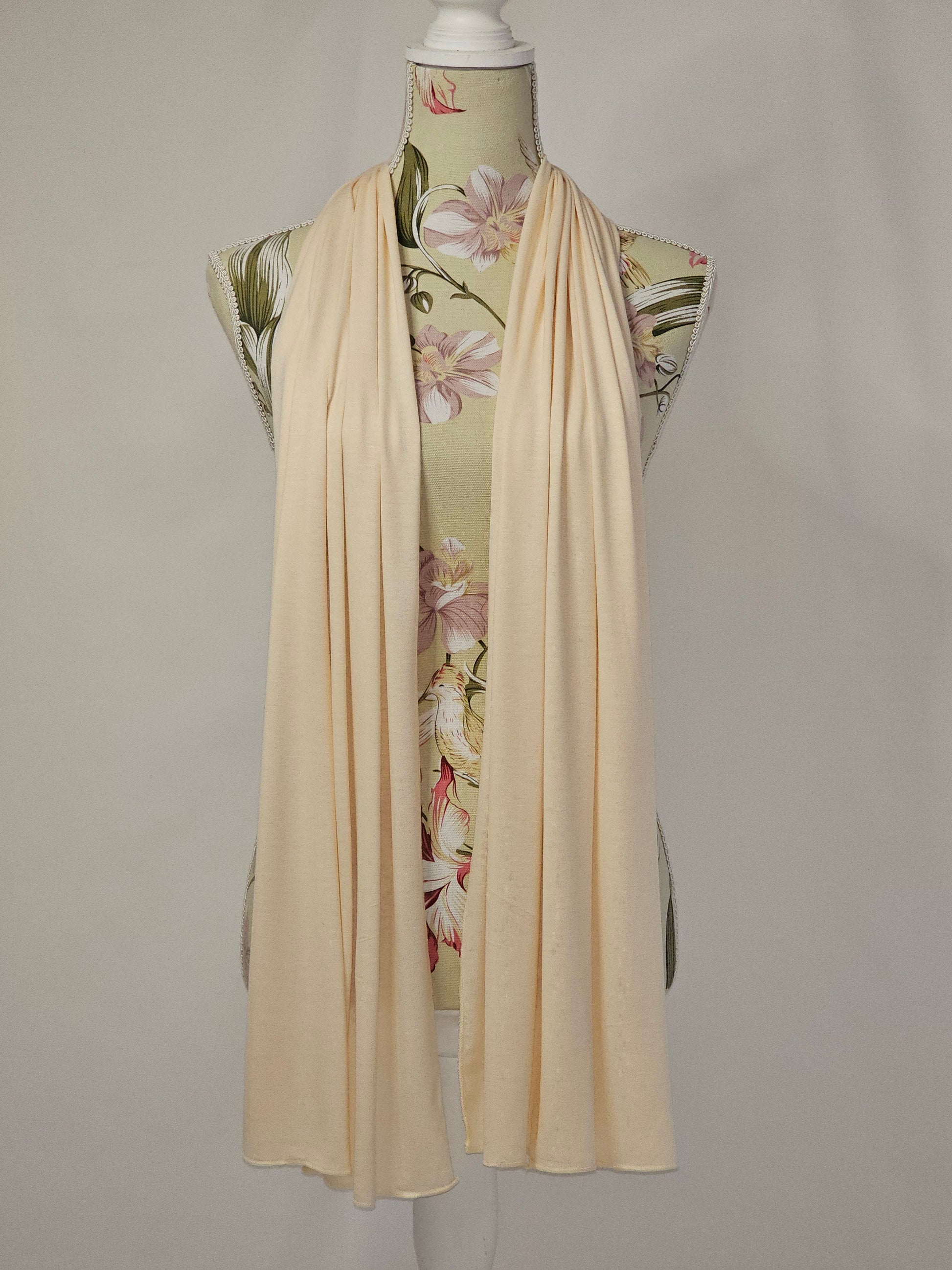 Jersey Lemon Ivory Hijab - Sama Scarfs